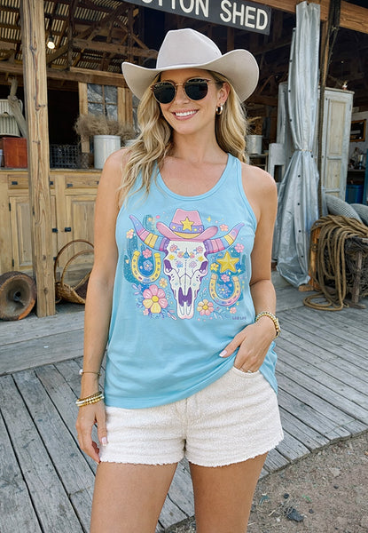 NEXT LEVEL TANK DTF STAR STEER - BABY BLUE