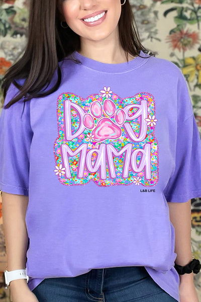 CC DTF FLORAL DOG MOM - NEON VIOLET