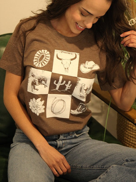 BC WESTERN CHECKER -BROWN