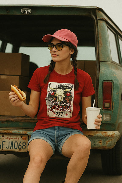 BC DTF BABY IM A WILD CARD - RED