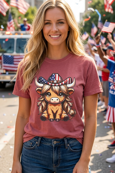 CC DTF AMERICAN COW TEE - BRICK