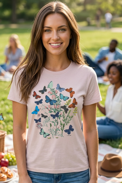 CC DTF BUTTERFLY TEE - PEACH