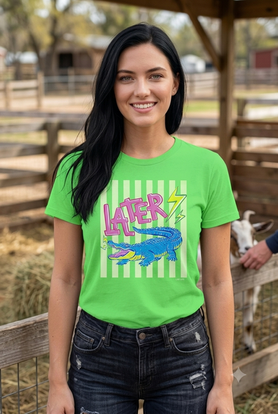 GILDIAN DTF LATER TEE - LIME GREEN