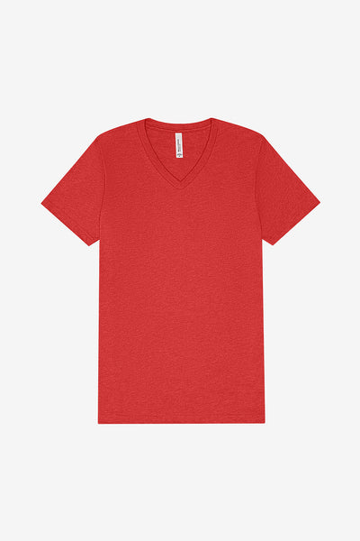Bella Canvas 3005 CVC V-Neck Short Sleeve - Heather Red
