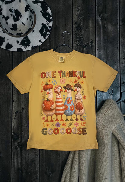 CC DTF THANKFUL GOOSE TEE - MUSTARD