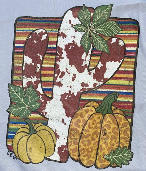 COWHIDE CACTUS PUMPKIN