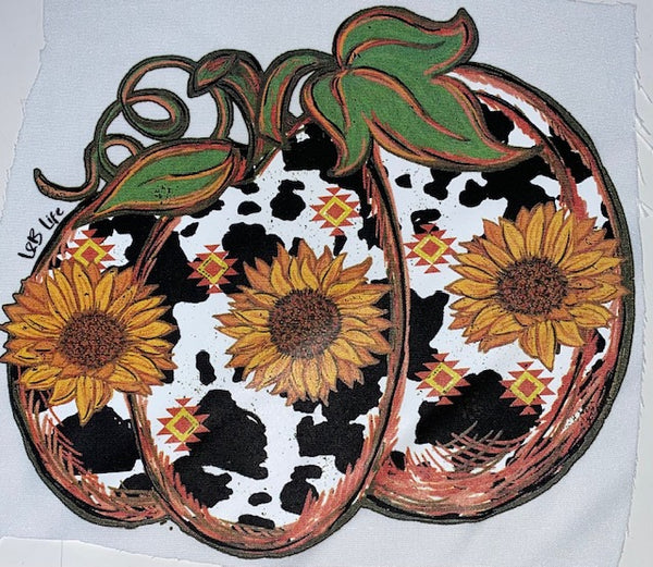 COWHIDE SUNFLOWER PUMPKINS