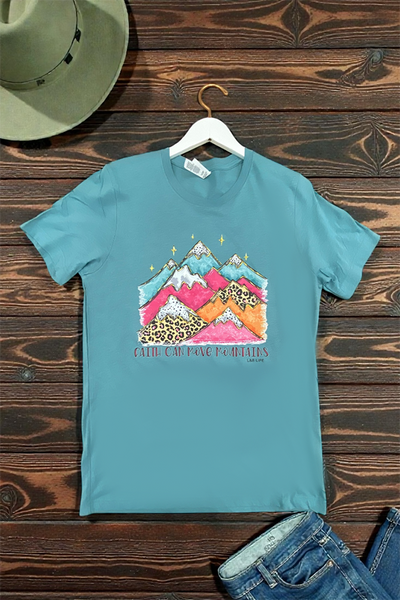 BC DTF FAITH CAN MOVE TEE - TEAL