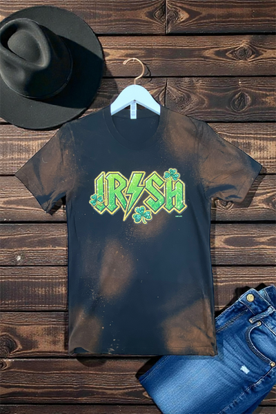 BC DTF BL IRISH TEE - BLEACHED BLACK