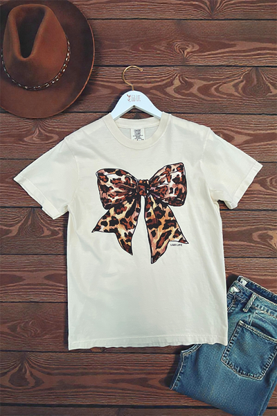 CC DTF LEO BOW TEE - IVORY