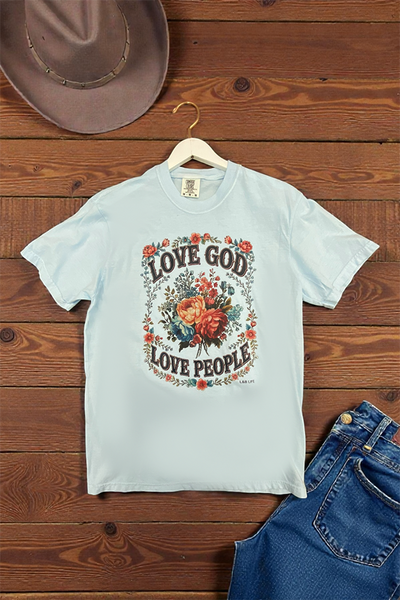 CC DTF LOVE GOD TEE - CHAMBRAY