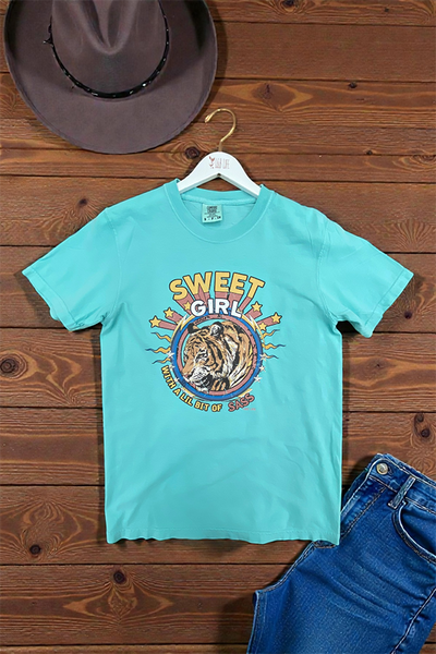 CC DTF SWEET GIRL TEE - LAGGON