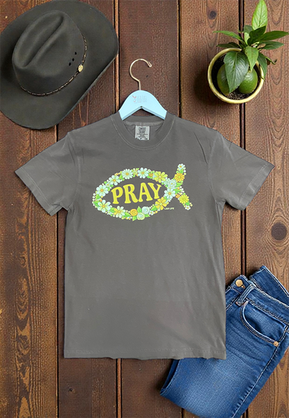 CC DTF PRAY FISH TEE - ESPRESSO