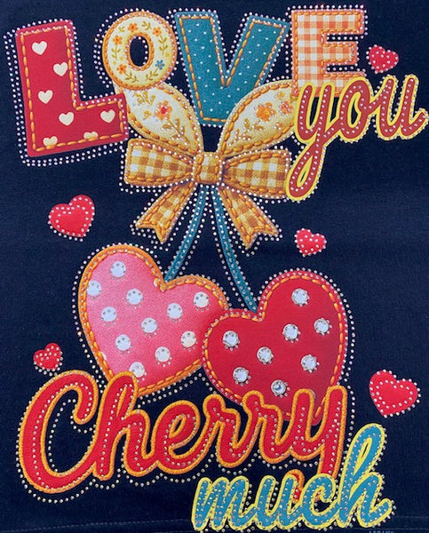 “Love You Cherry Much” DTF Transfer with Rhinestones