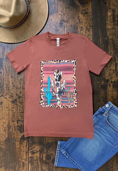 BC DTF CACTUS FRAME TEE - RUST