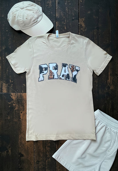 BC DTF COWHIDE PRAY TEE - CREAM