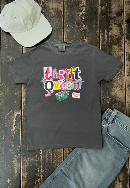 CC DTF THRIF QUEEN TEE - CHARCOAL