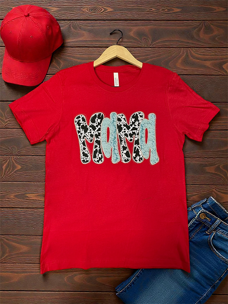 BC DTF MAMA TEE - RED