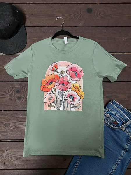 BC DTF FLOWER SUNSET - SAGE