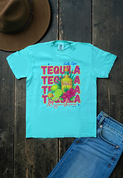 CC DTF TEQUILA TEE - LAGOON BLUE