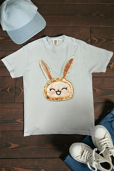 BC DTF SEQ BUNNY TEE - CHAMBRAY