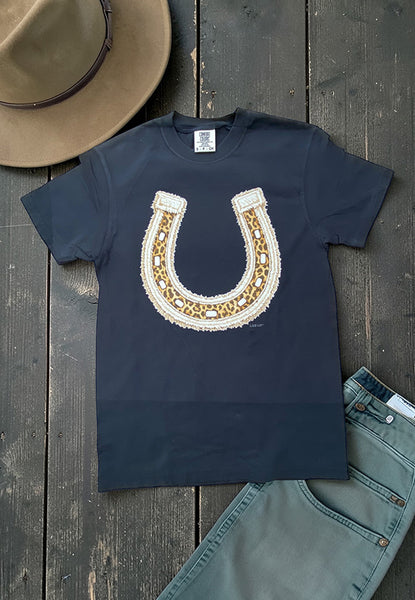 CC DTF LEO HORSESHOE TEE - BLACK