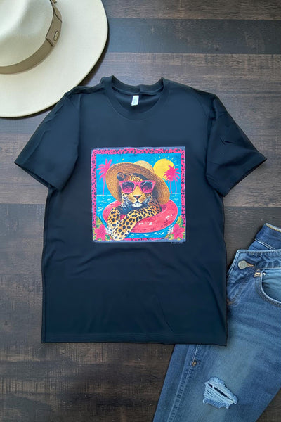 BC DTF LEO FLOAT TEE - BLACK
