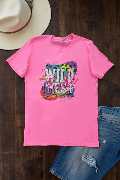 BC DTF WILD BABE TEE - NEON PINK