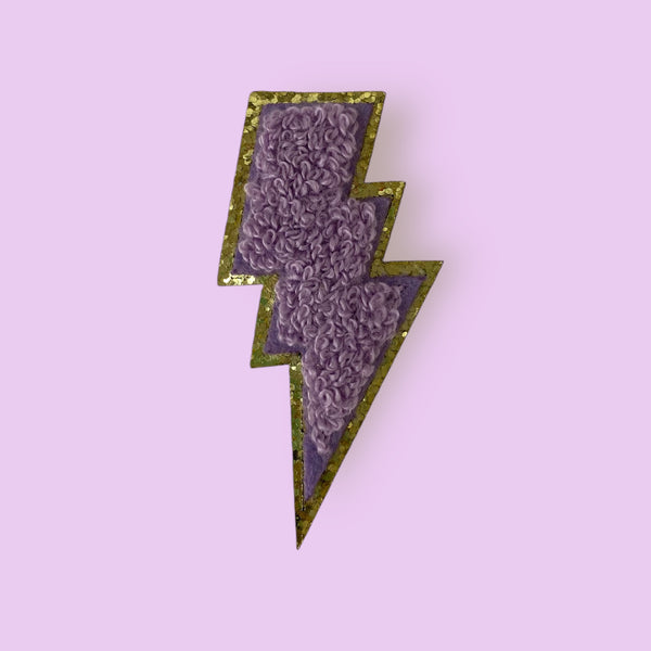 PURPLE GOLD BOLT HAT PATCH