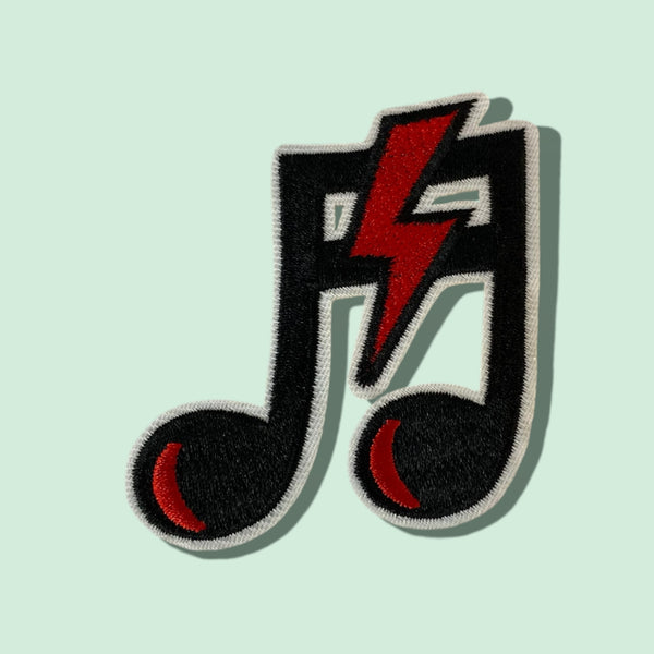 RED BOLT MUSIC NOTE HAT PATCH