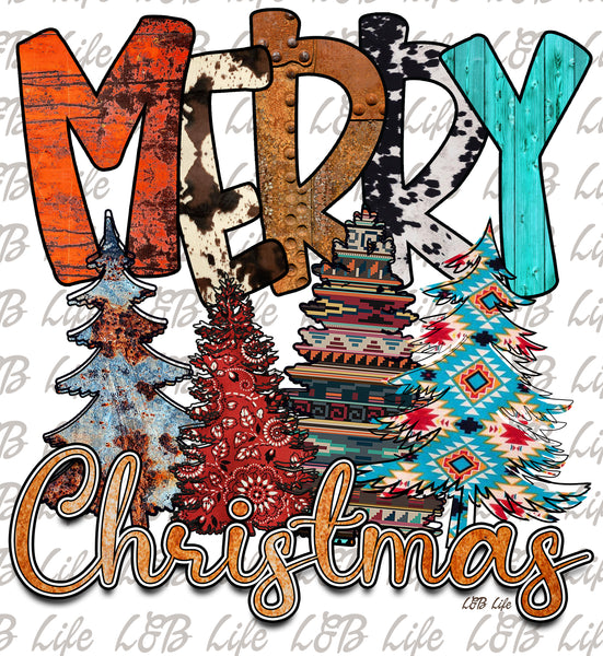 MERRY CHRISTMAS COWHIDE