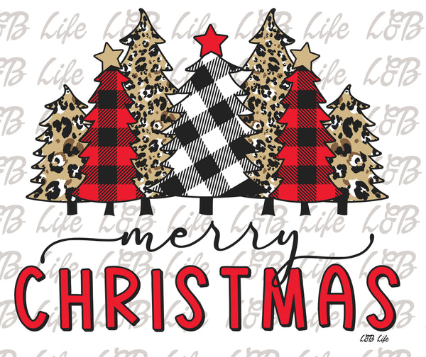 PLAID TREES MERRY CHRISTMAS