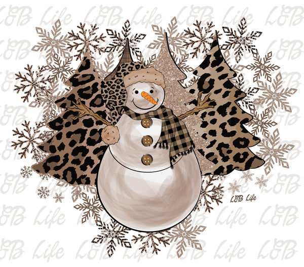 LEOPARD TREES SNOWMAN