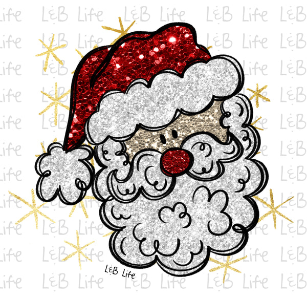 CARTOON GLITTER SANTA