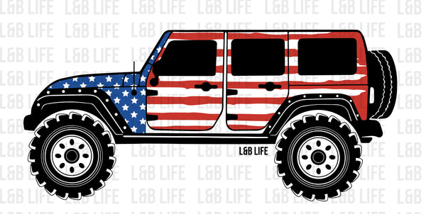 AMERICAN FLAG JEEP