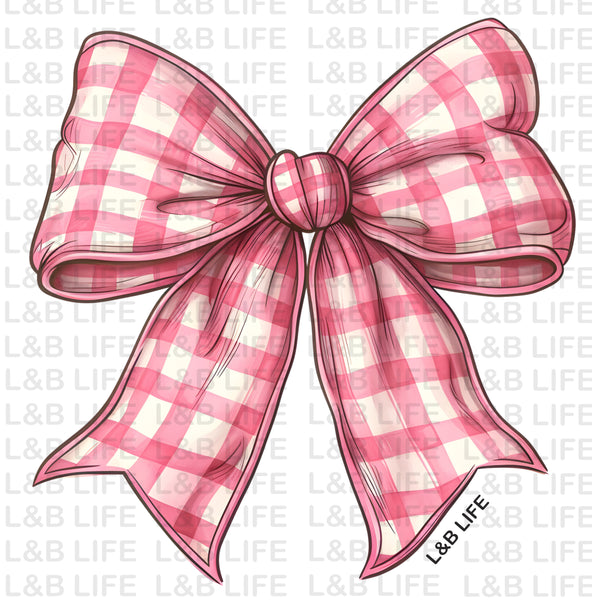 PINK PLAID BOW