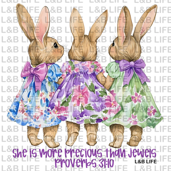 3 BUNNIES SHE IS MORE PRECIOUS