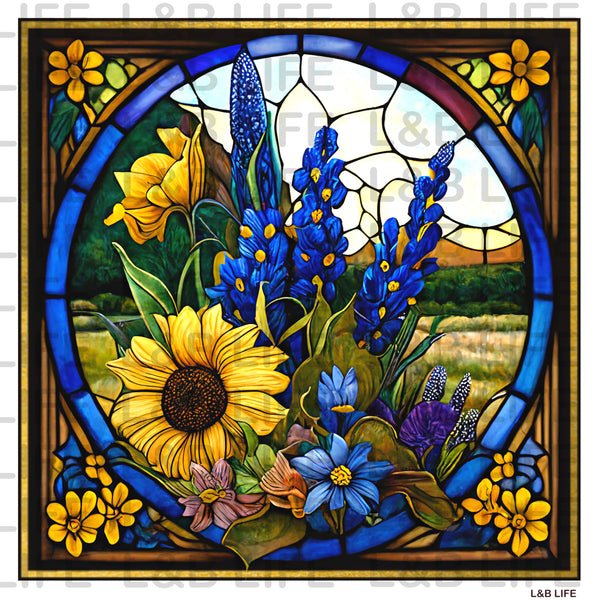 GLASS SUNFLOWER WINDOW