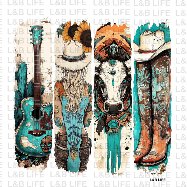 SUNFLOWER TURQ COWGIRL