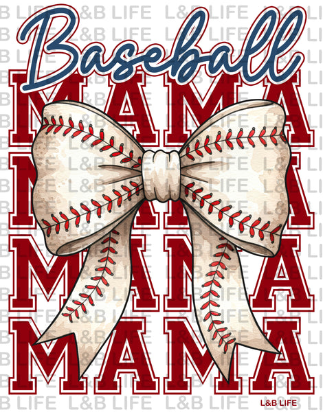 BASEBALL MAMA BOW