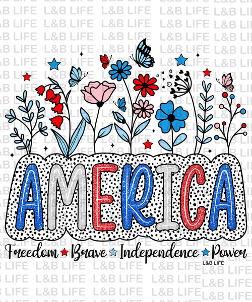 AMERICA FREEDOM BRAVE FLOWERS
