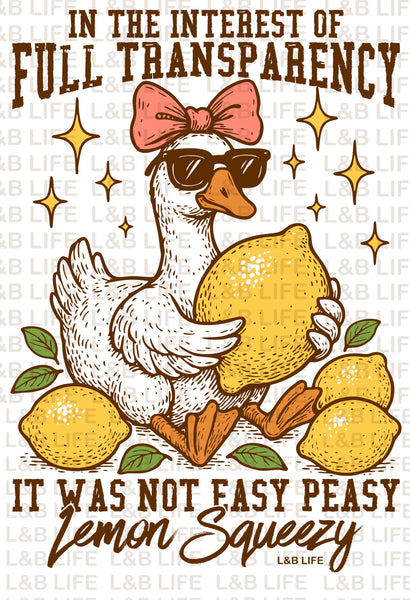 IN THE INTREST OF TRANSPARENCY