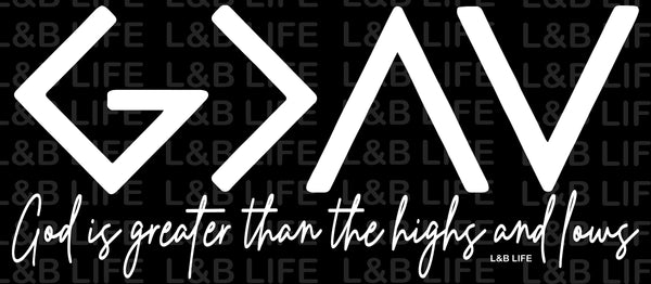 GOD IS GREATER THAN THE HIGHS AND LOWS