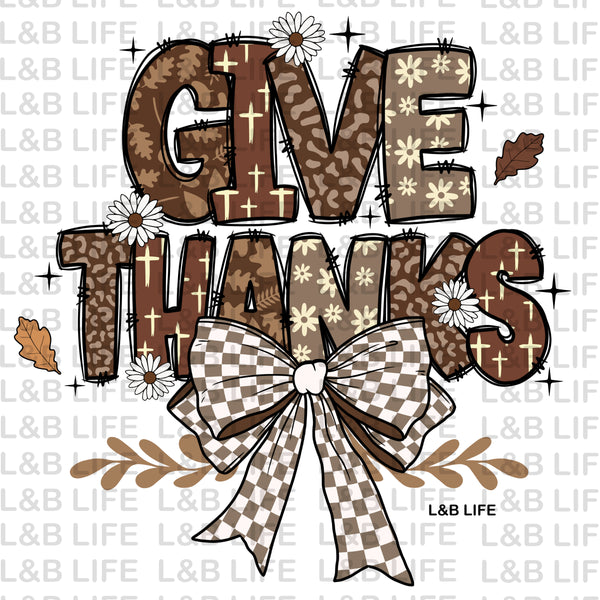 GIVE THANKS CHECKER BOW
