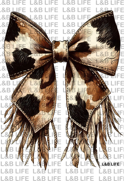 COWHIDE FEATHER BOW