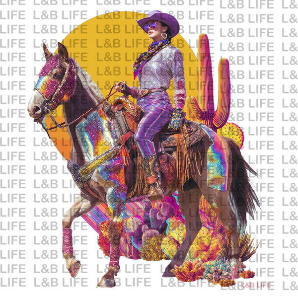 RHINESTONE HORSE COWGIRL