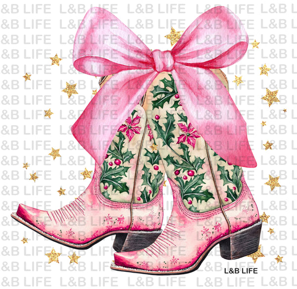 HOLLY PINK BOW BOOTS