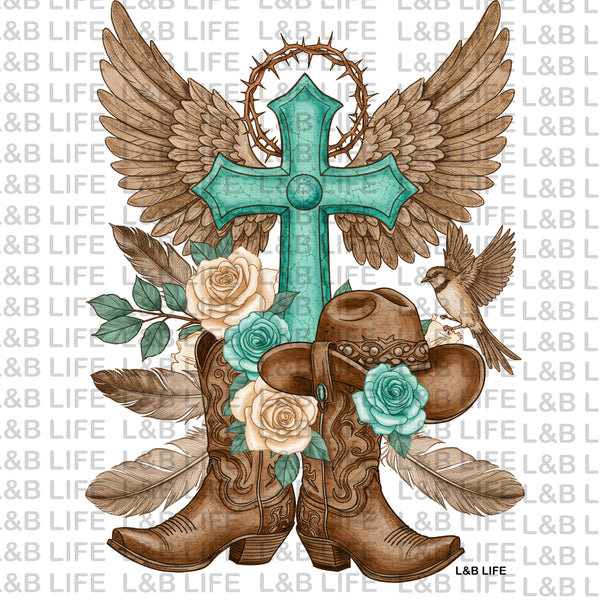 ANGEL WINGS CROSS BOOTS