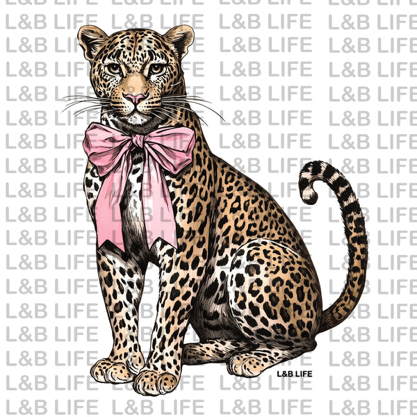 PINK BOW LEOPARD