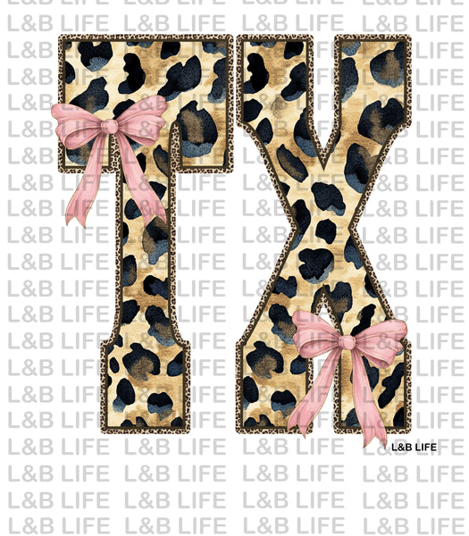 LEOPARD TX PINK BOWS